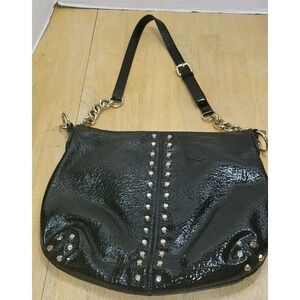 MICHAEL KORS Uptown Astor Black Pantent Leather Studded Grommet Shoulder Bag